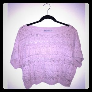 Cropped Lavender Crochet Top